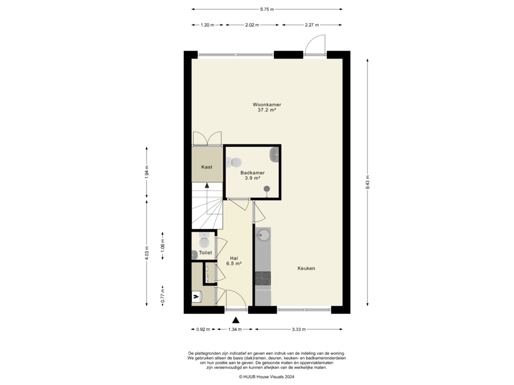 Bekijk plattegrond van Begane Grond van Dominee van Rootselaarerve 3