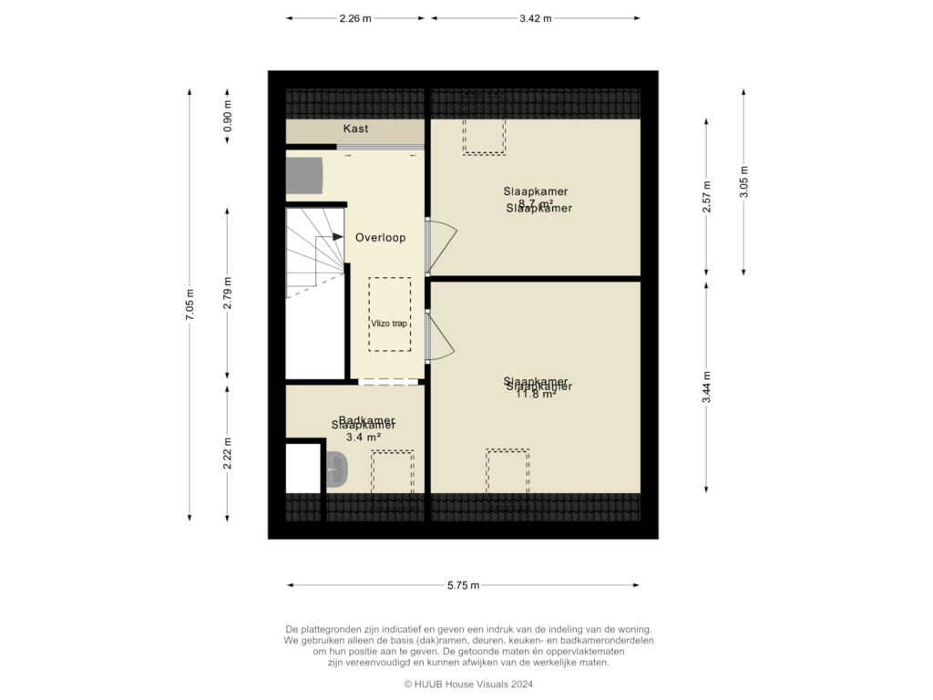 Bekijk plattegrond van 1e Verdieping van Dominee van Rootselaarerve 3