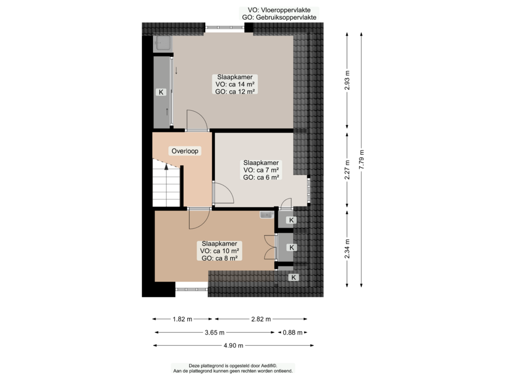 View floorplan of Eerste verdieping of Concordiastraat 11