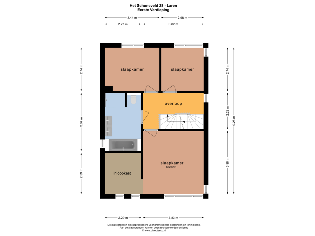 Bekijk plattegrond van EERSTE VERDIEPING van Het Schoneveld 28