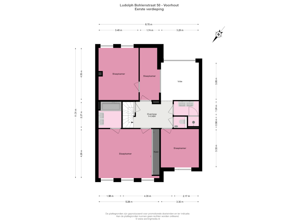 Bekijk plattegrond van Eerste verdieping van Ludolph Bohlenstraat 50