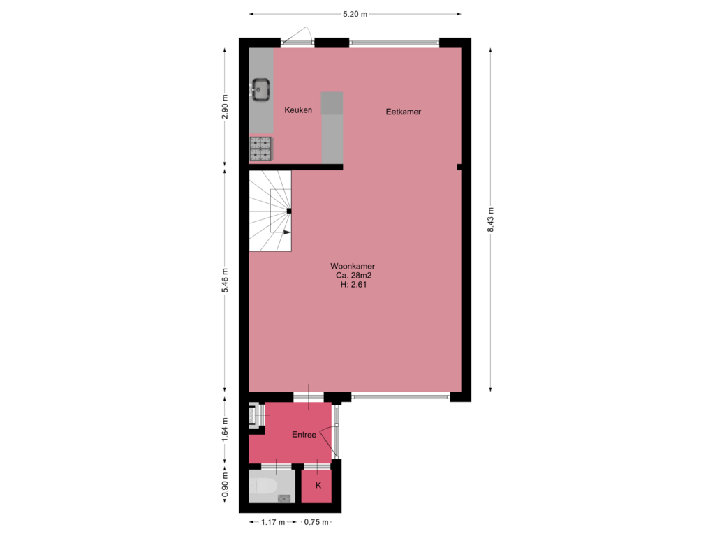 Bekijk plattegrond van Begane grond van Regenboog 39