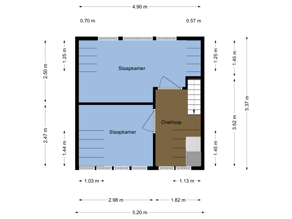 Bekijk plattegrond van 2e verdieping van Hooft Graaflandstraat 99