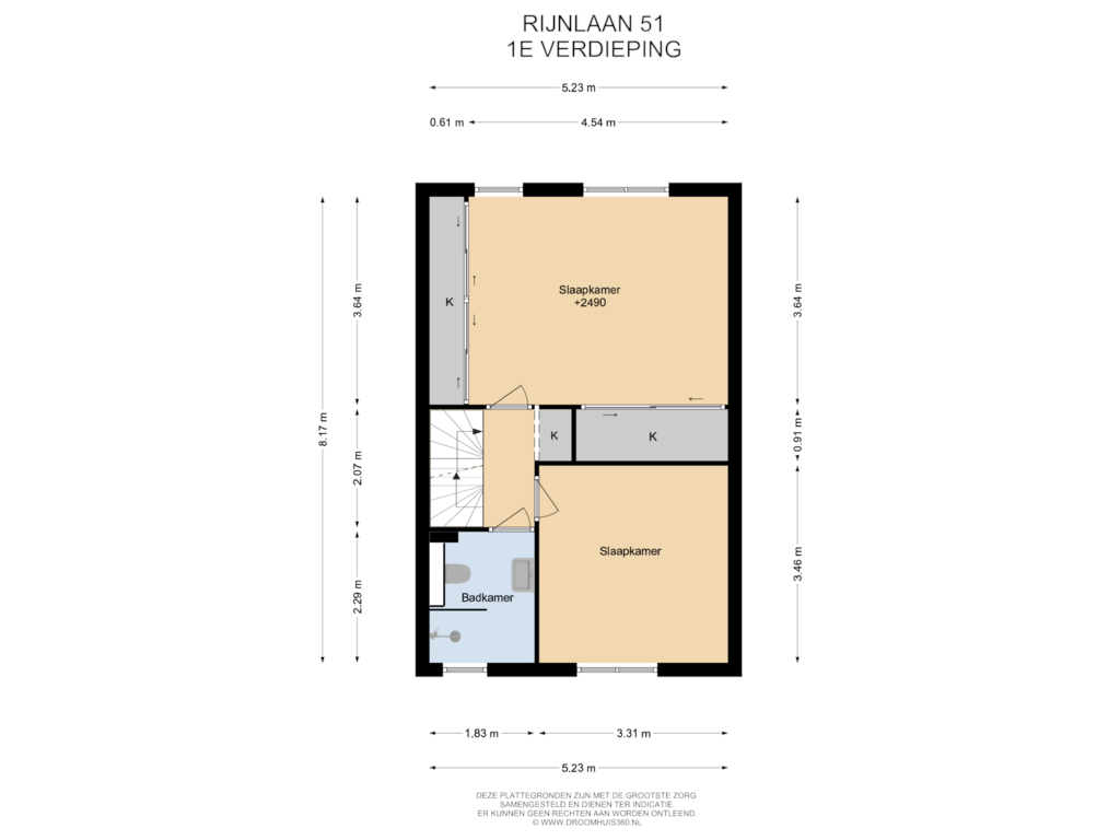 Bekijk plattegrond van 1E Verdieping van Rijnlaan 51