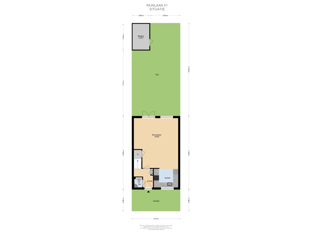 Bekijk plattegrond van Situatie van Rijnlaan 51