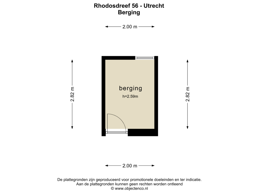 Bekijk plattegrond van BERGING van Rhodosdreef 56