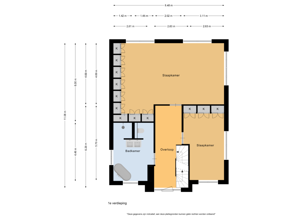 View floorplan of 1e verdieping of Eifel 27