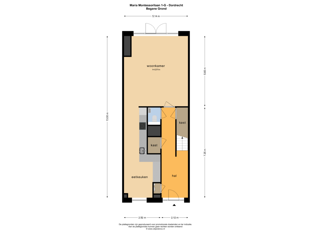 Bekijk plattegrond van Begane Grond van Maria Montessorilaan 1-G