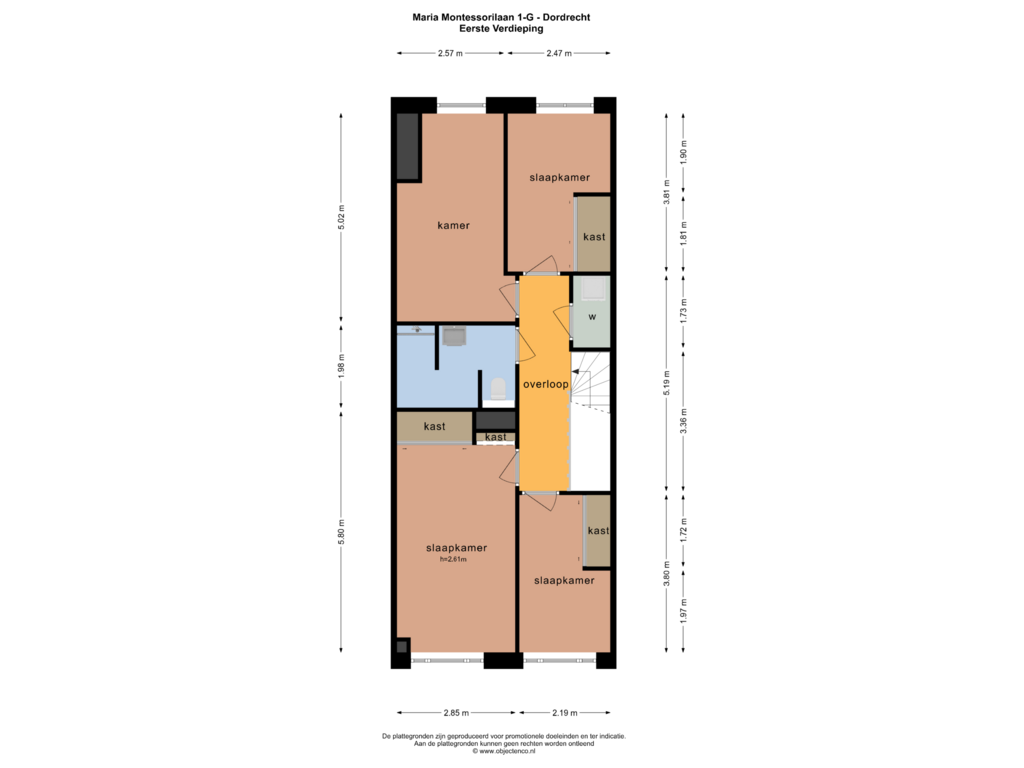 Bekijk plattegrond van Eerste Verdieping van Maria Montessorilaan 1-G