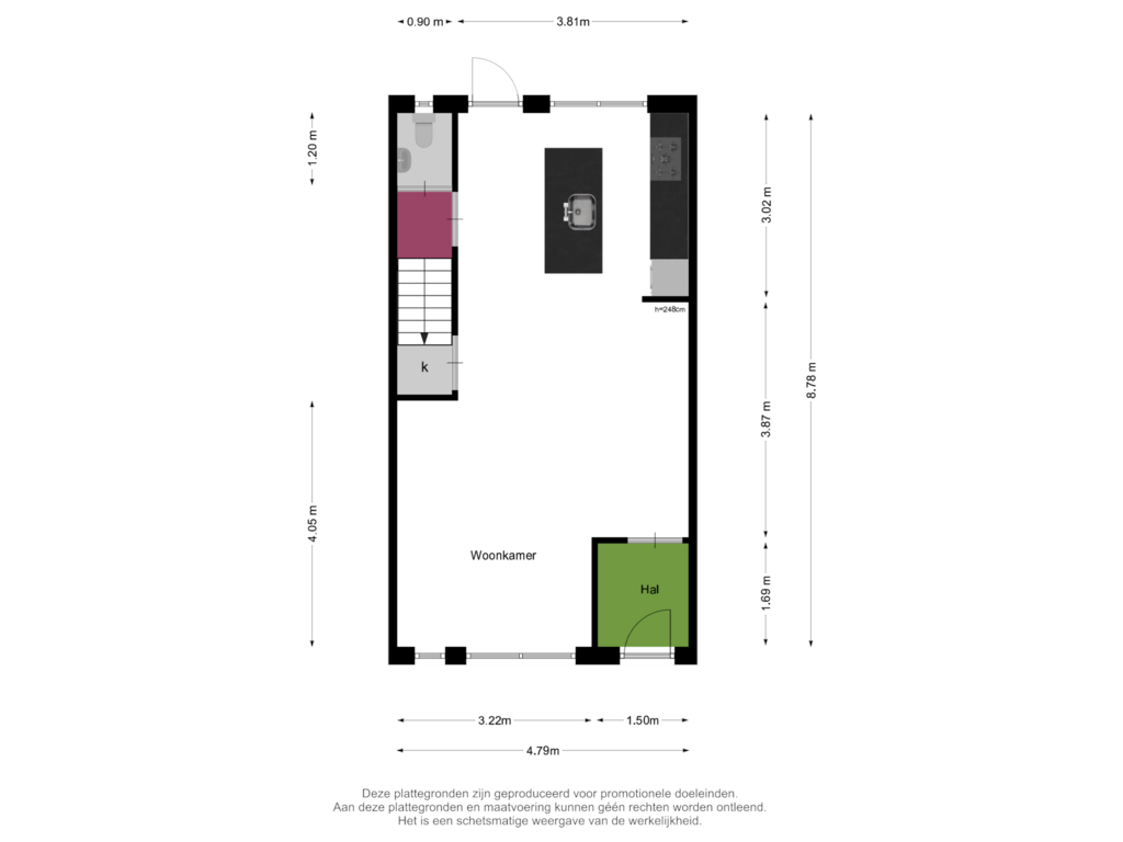 Bekijk plattegrond van Begane Grond van S. Abrahamsestraat 23