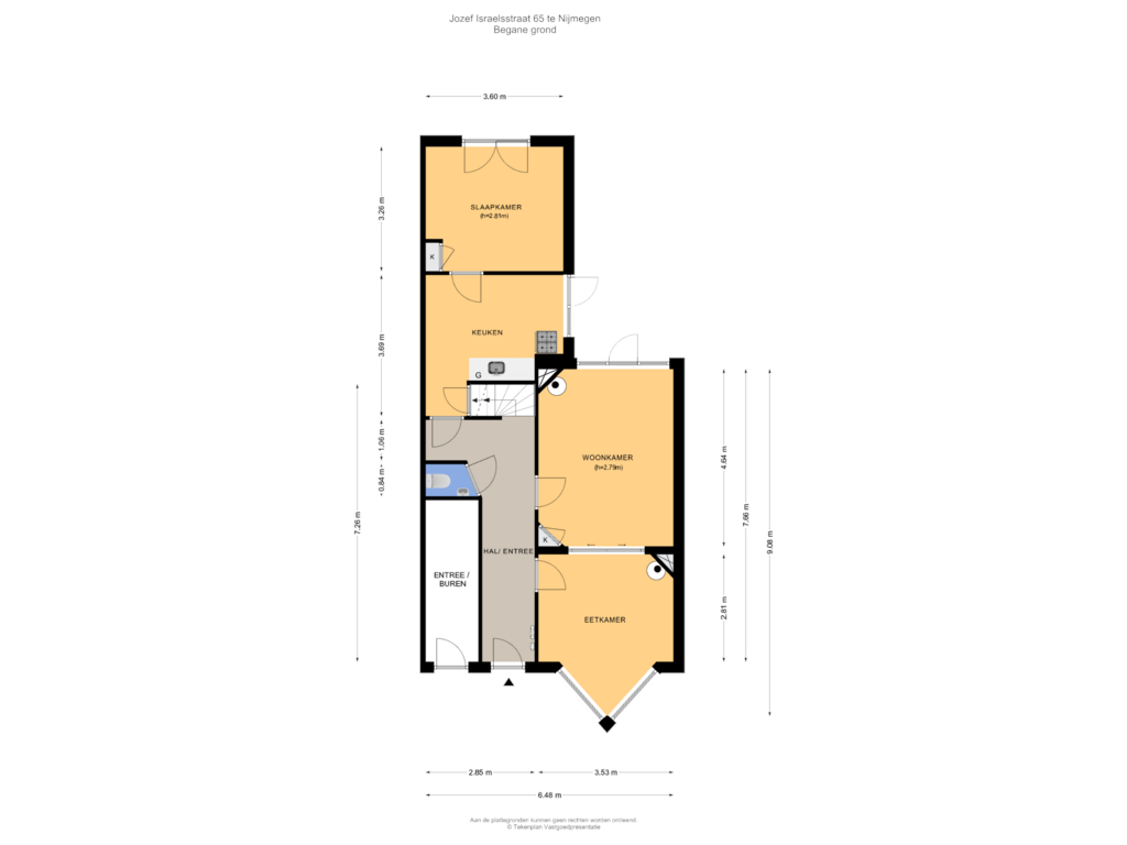 View floorplan of Begane grond of Jozef Israëlsstraat 65