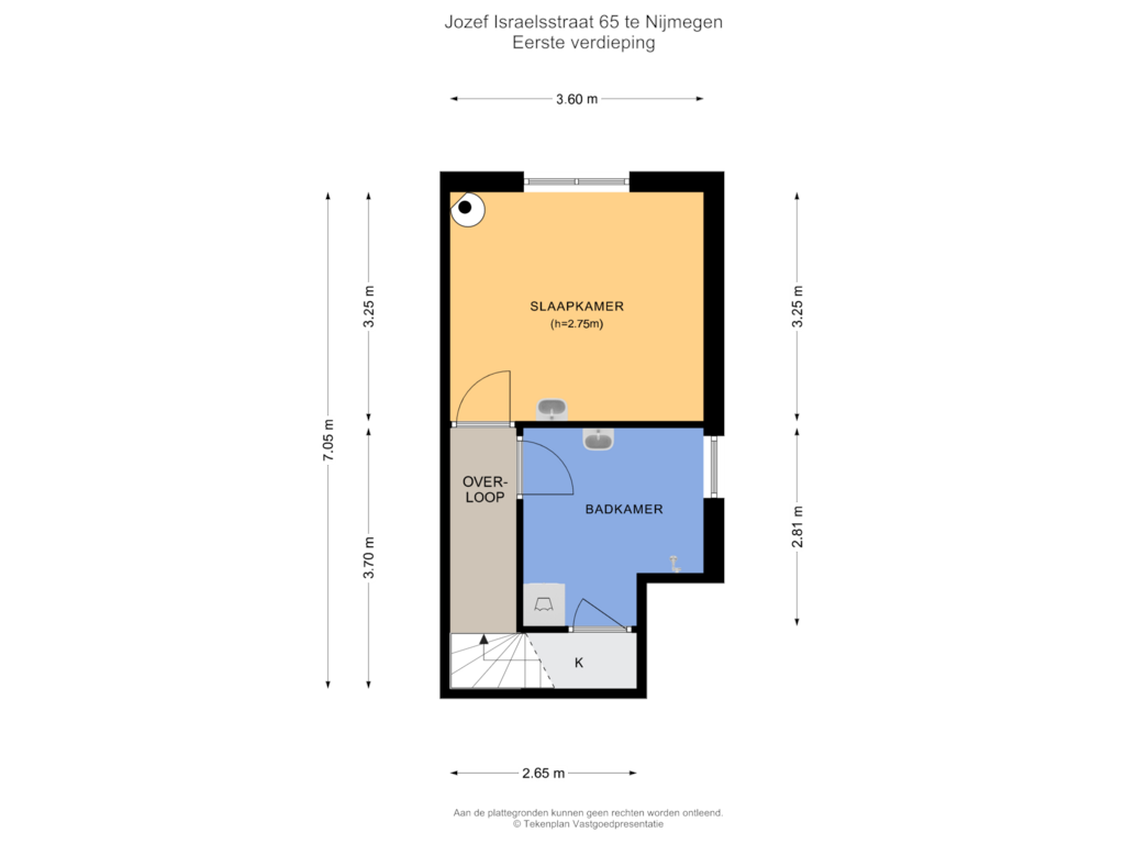 View floorplan of Eerste verdieping of Jozef Israëlsstraat 65