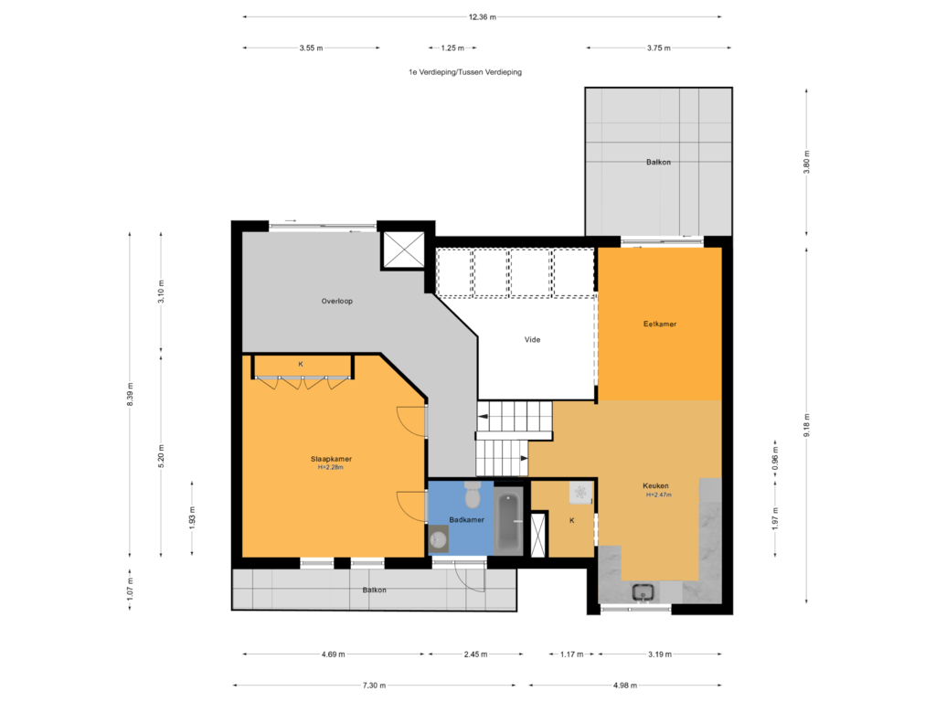 Bekijk plattegrond van 1e Verdieping/Tussen Verdieping van Wingerdpark 77