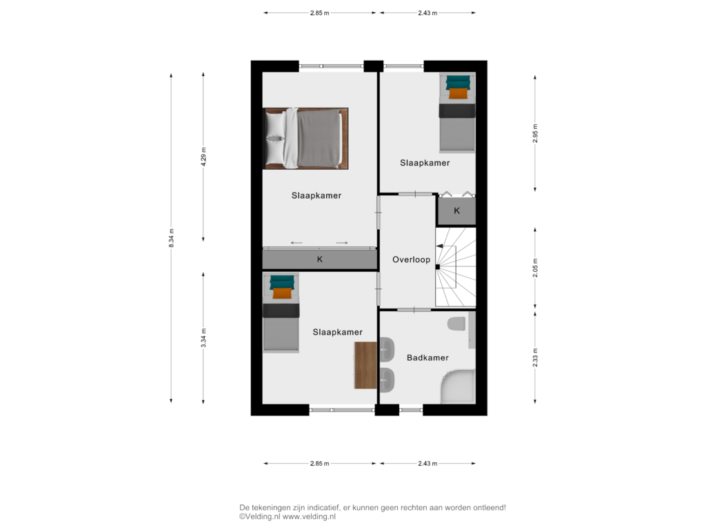 View floorplan of Woonlaag 2 of de Nieuwkamp 4