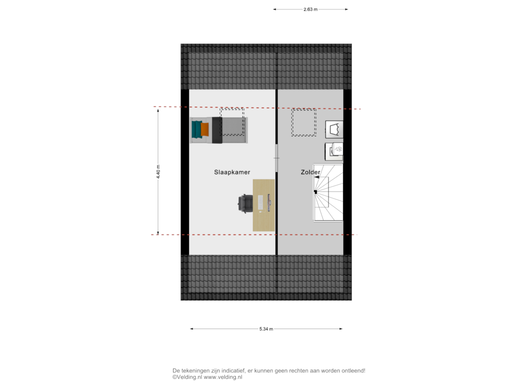 View floorplan of Woonlaag 3 of de Nieuwkamp 4