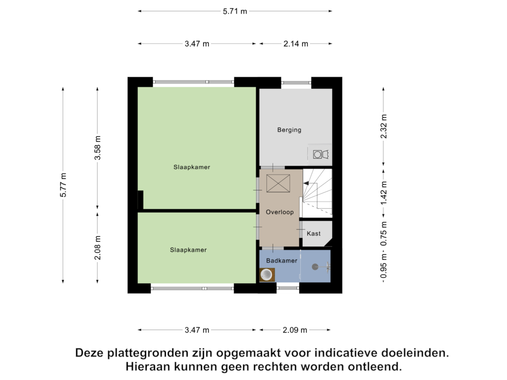 Bekijk plattegrond van Tweede Verdieping van Willem en Marialaan 68