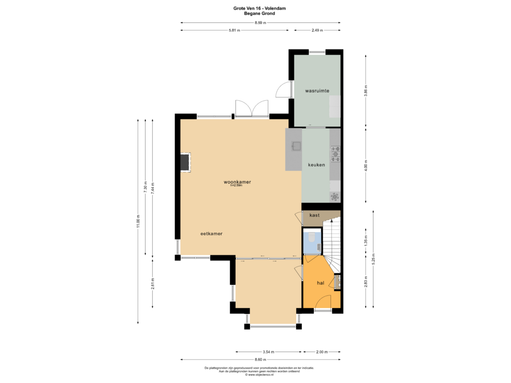 View floorplan of BEGANE GROND of Grote Ven 16