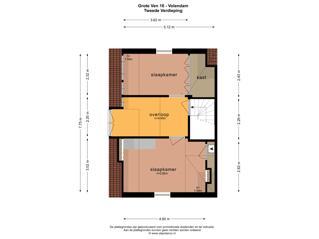 View floorplan of TWEEDE VERDIEPING of Grote Ven 16