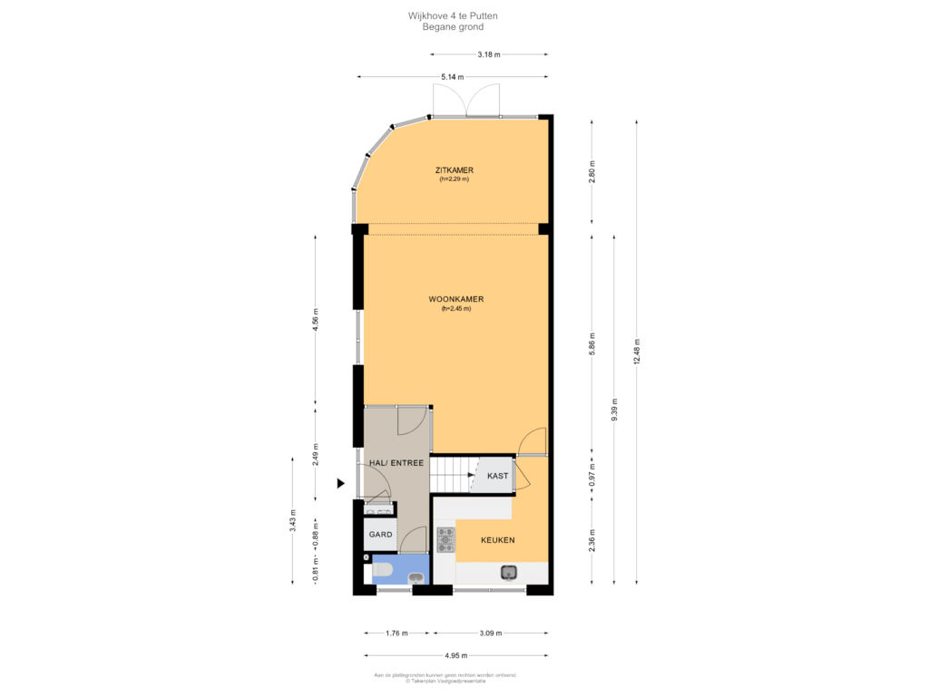 View floorplan of Begane grond of Agnietenhof 33