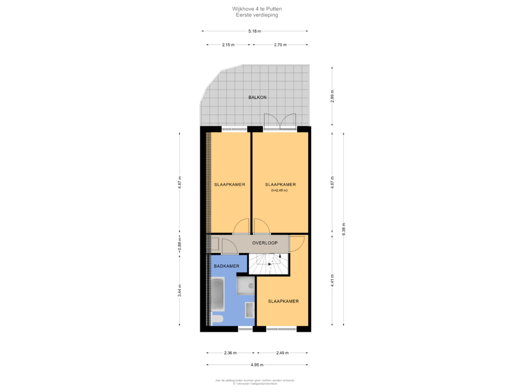 View floorplan of Eerste verdieping of Agnietenhof 33