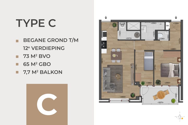 Foto van C Portiekflat