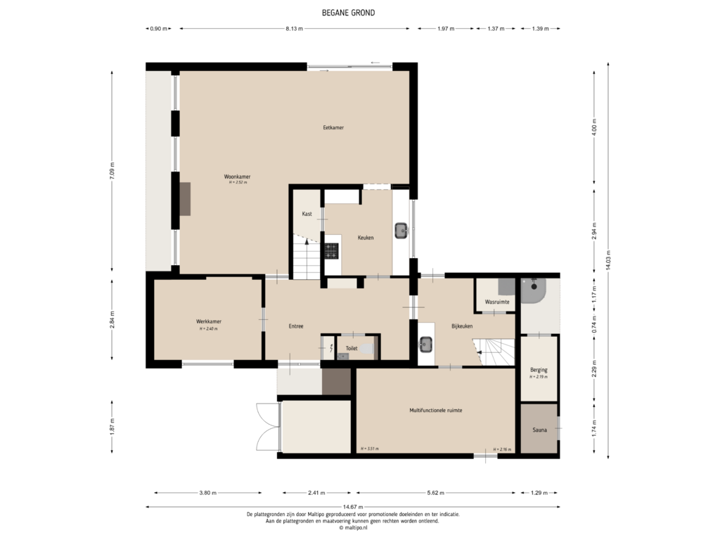 View floorplan of Begane grond of Mussentiend 13