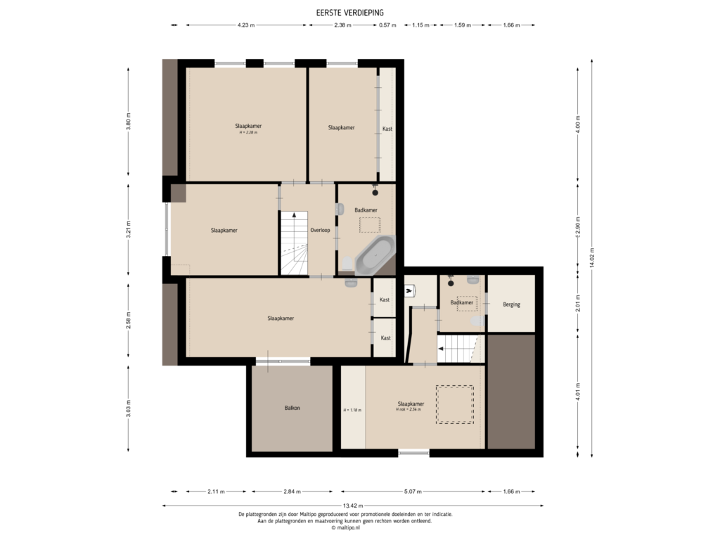 View floorplan of Eerste verdieping of Mussentiend 13