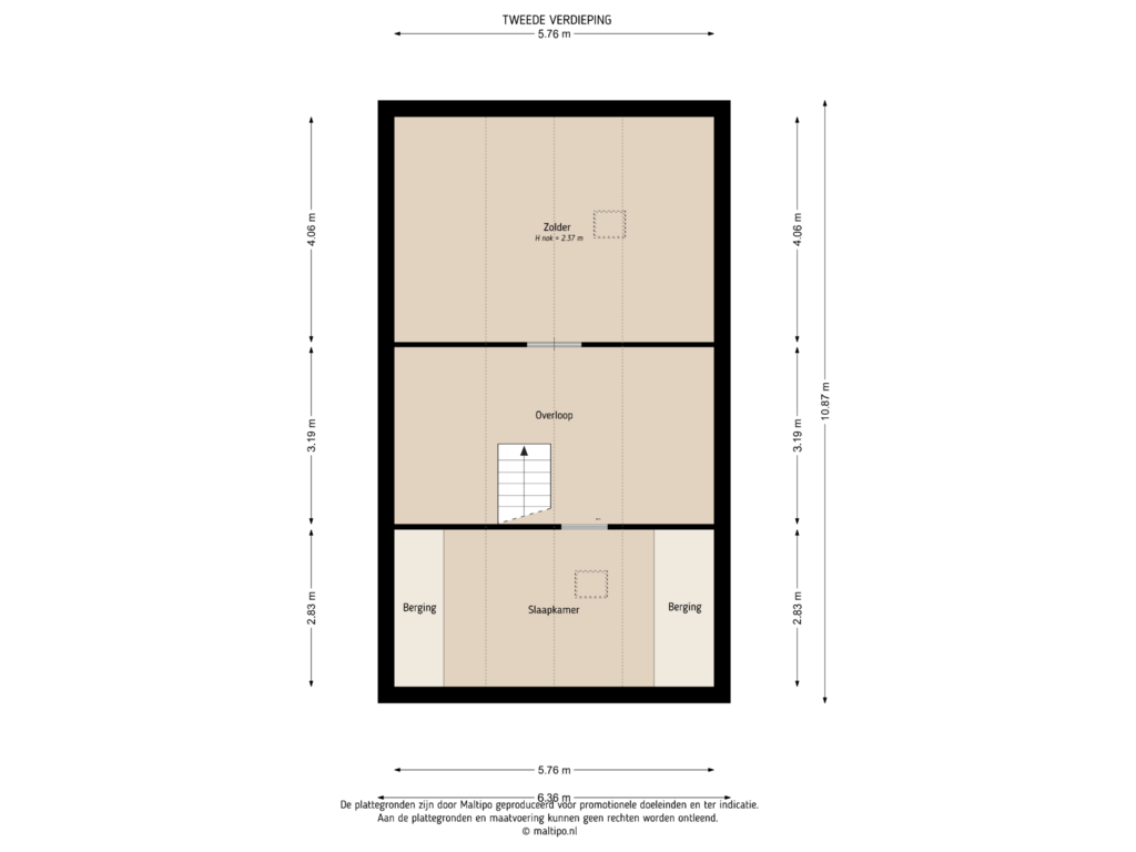 View floorplan of Tweede verdieping of Mussentiend 13