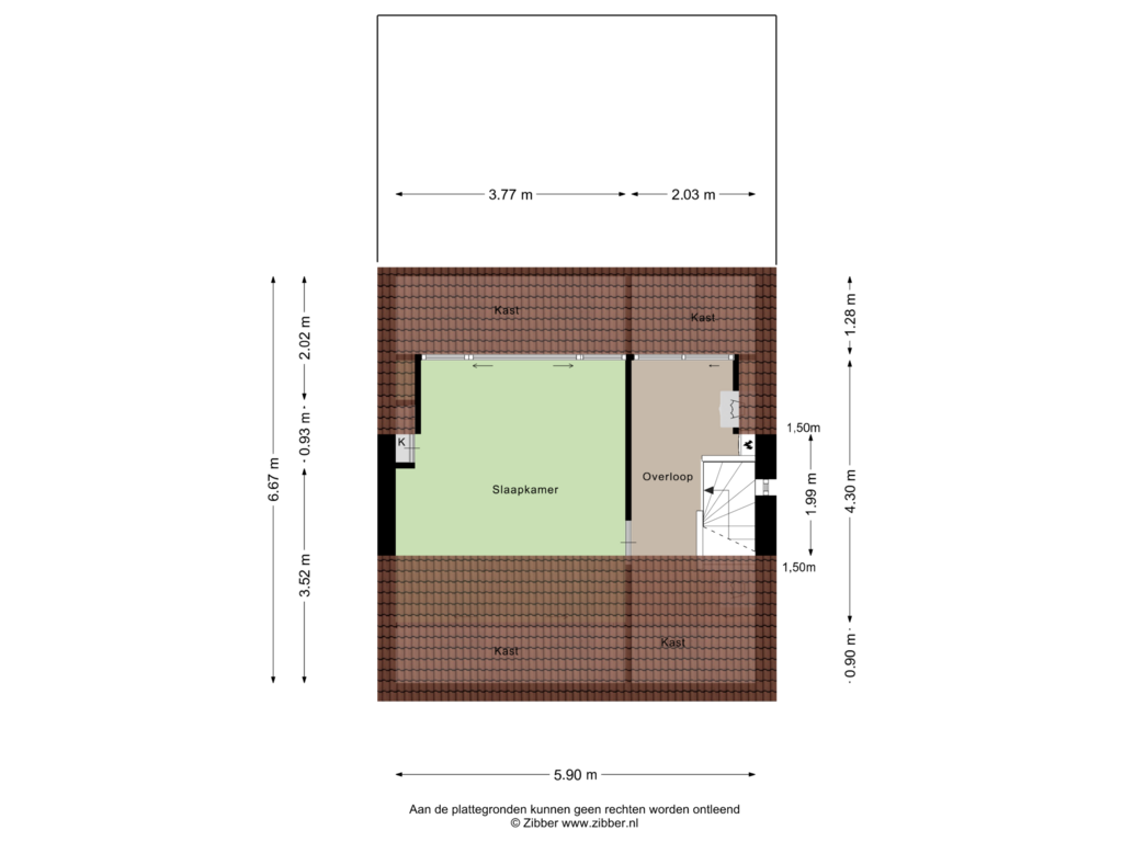 Bekijk plattegrond van Tweede verdieping van Kruisherenstraat 2