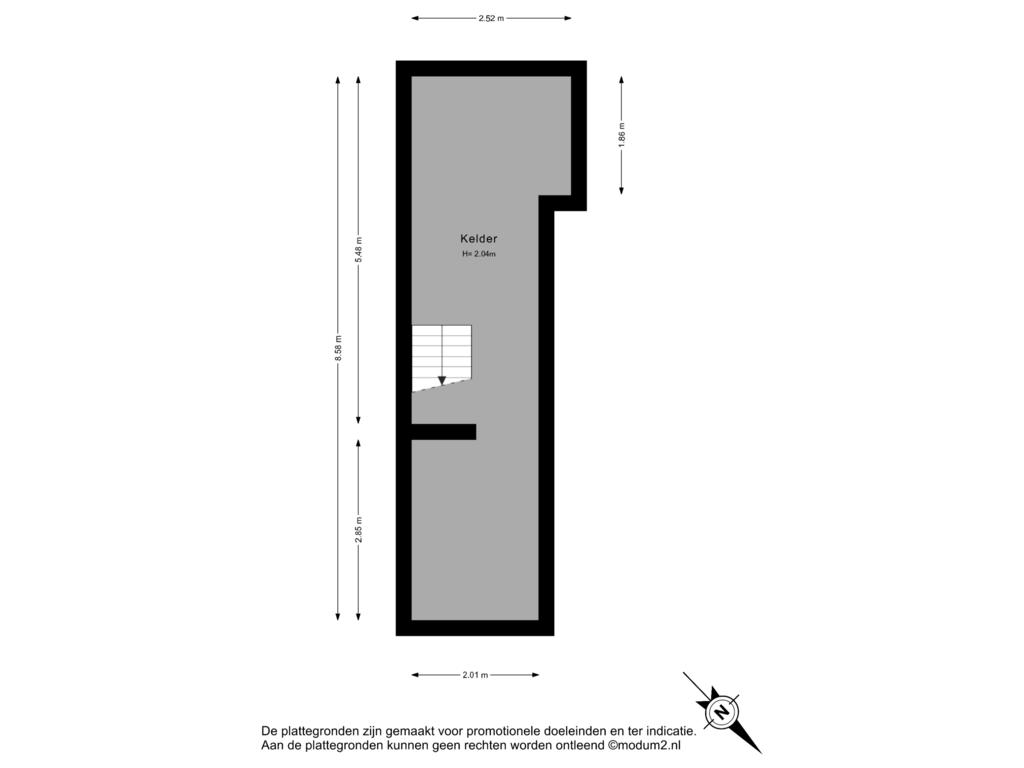 Bekijk plattegrond van Kelder van Gevers Deynootweg 28