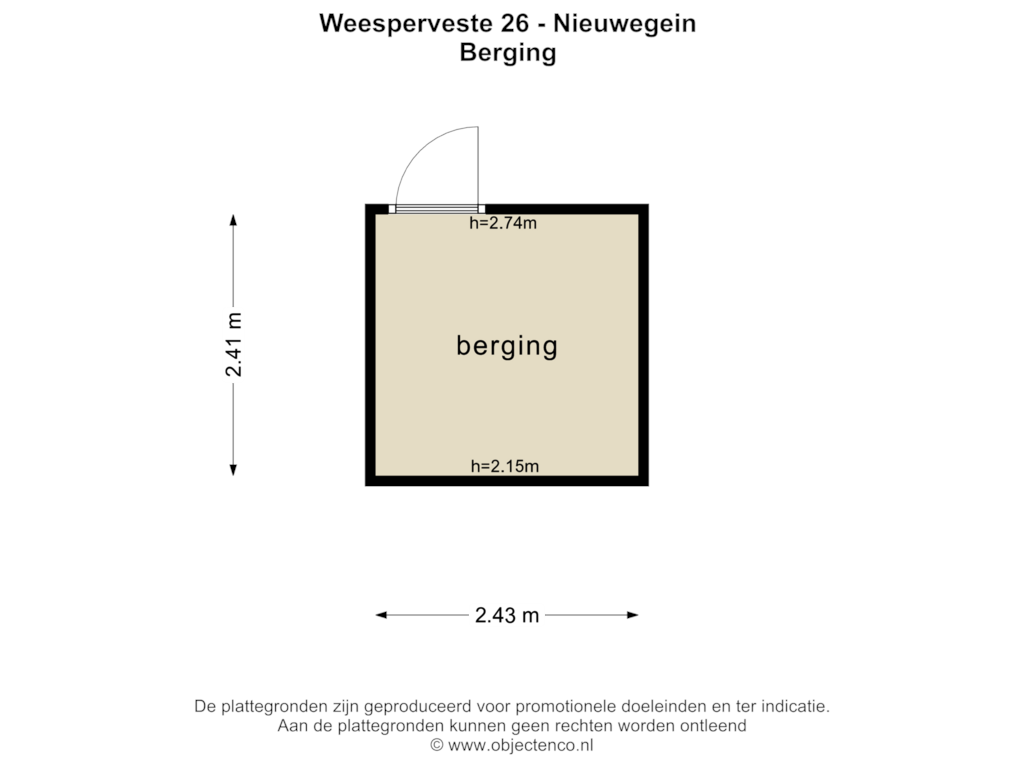 View floorplan of BERGING of Weesperveste 26