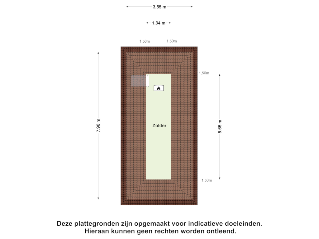 View floorplan of Zolder of Heiweg 12