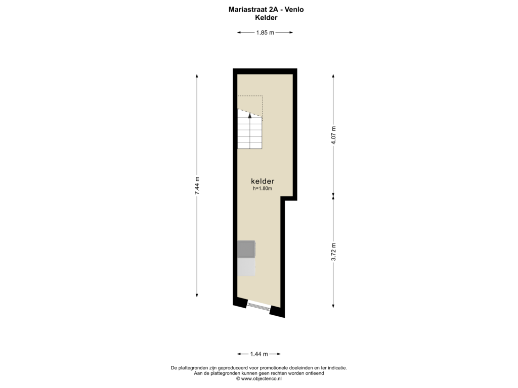 Bekijk plattegrond van KELDER van Mariastraat 2-A