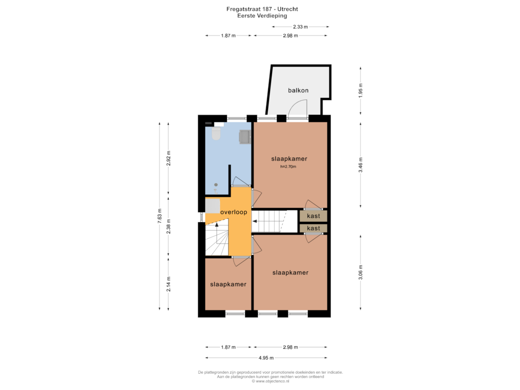 Bekijk plattegrond van Eerste Verdieping van Fregatstraat 187