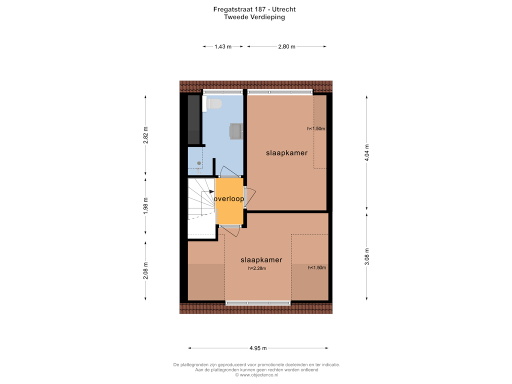 Bekijk plattegrond van Tweede Verdieping van Fregatstraat 187