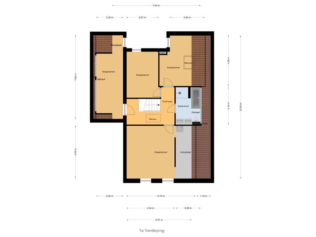 Bekijk plattegrond van 1e Verdieping van Meerkoetstraat 8