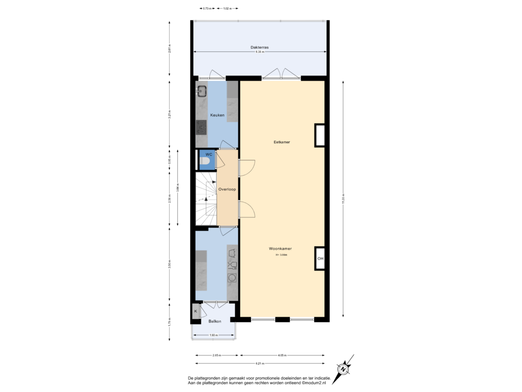 Bekijk plattegrond van 1e Verdieping van Geestbrugweg 74