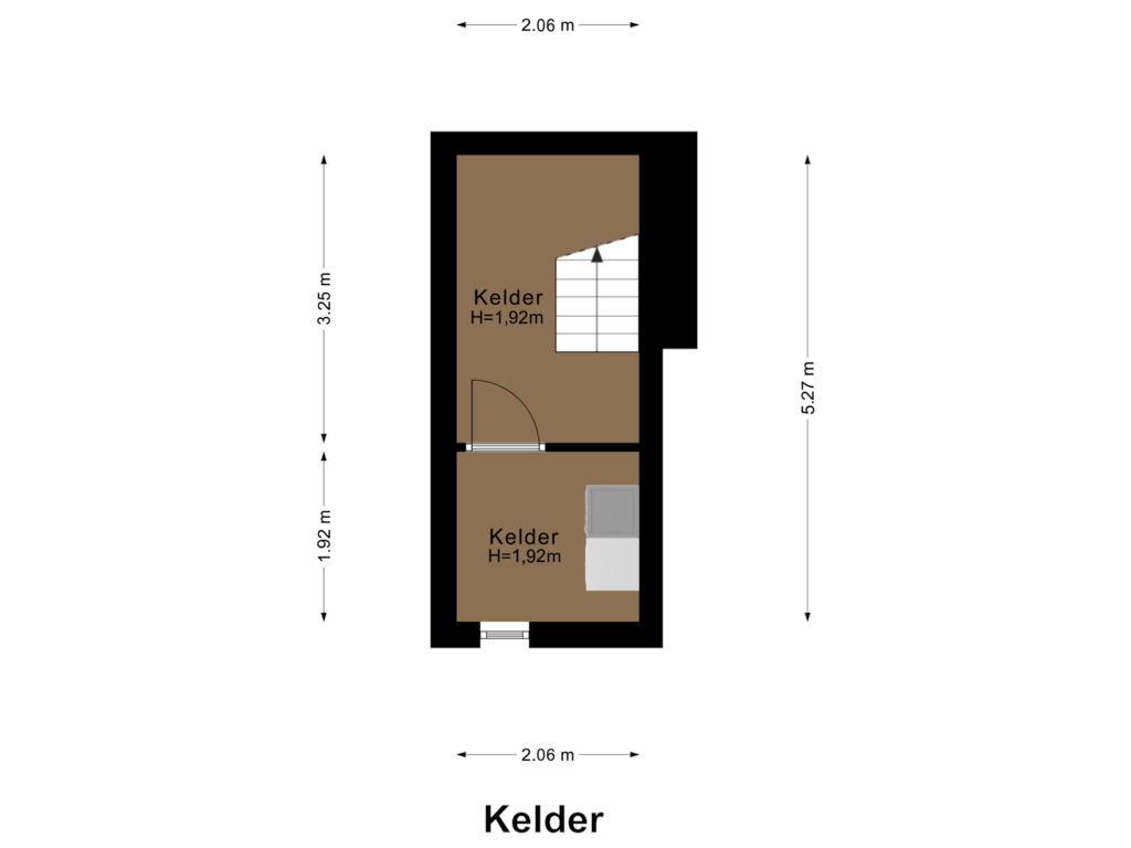 Bekijk plattegrond van Kelder van Anjoulaan 24