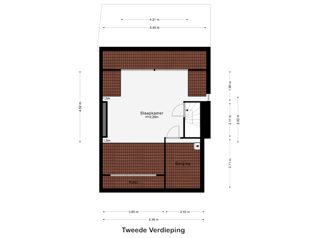 Bekijk plattegrond van Tweede Verdieping van Anjoulaan 24