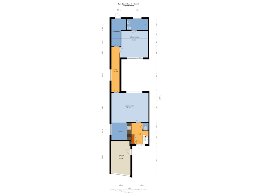 Bekijk plattegrond van Begane Grond van Zuid-oostraklaan 21