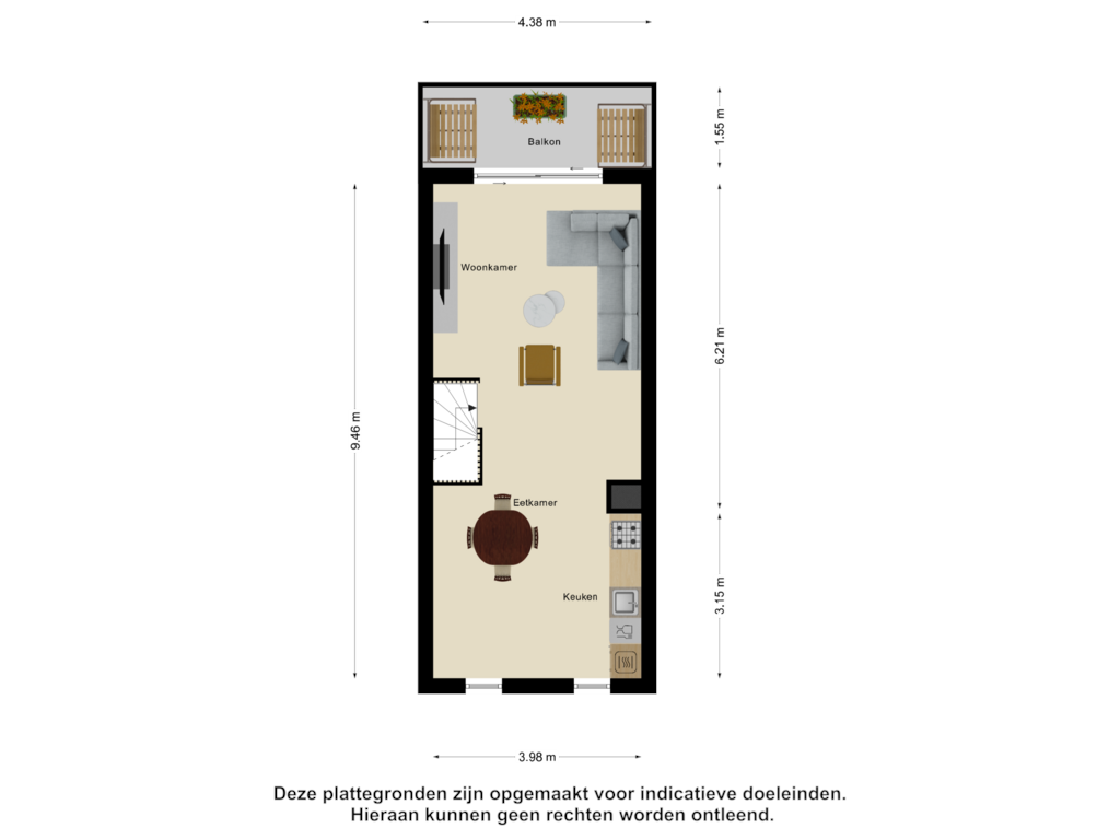 View floorplan of Derde Verdieping of Robijnstraat 9