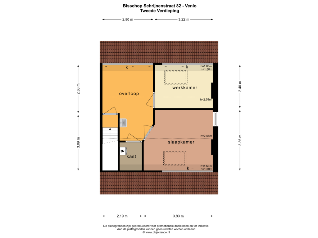 Bekijk plattegrond van Tweede Verdieping van Bisschop Schrijnenstraat 82