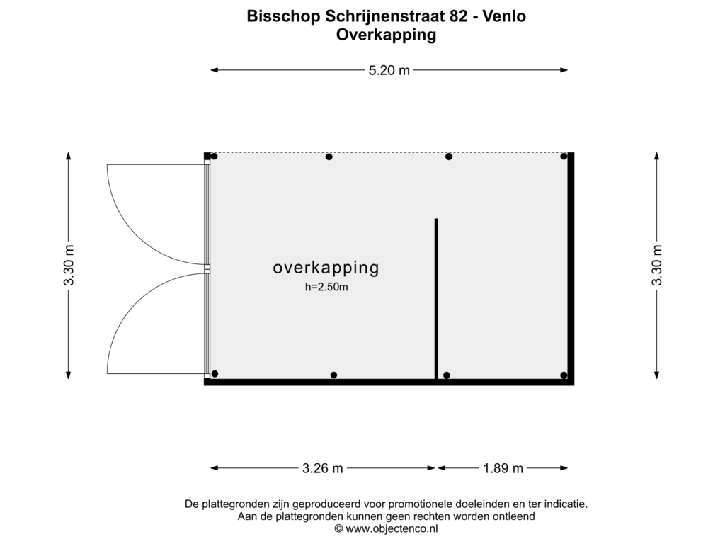 Bekijk plattegrond van Overkapping van Bisschop Schrijnenstraat 82