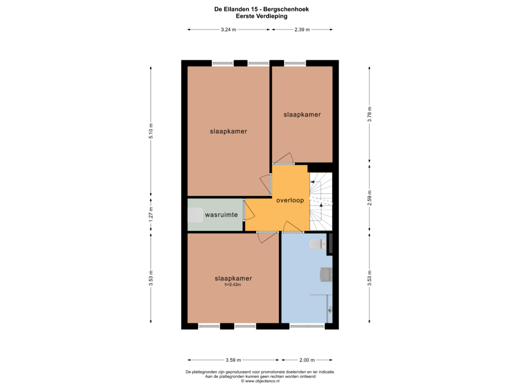 Bekijk plattegrond van EERSTE VERDIEPING van De Eilanden 15