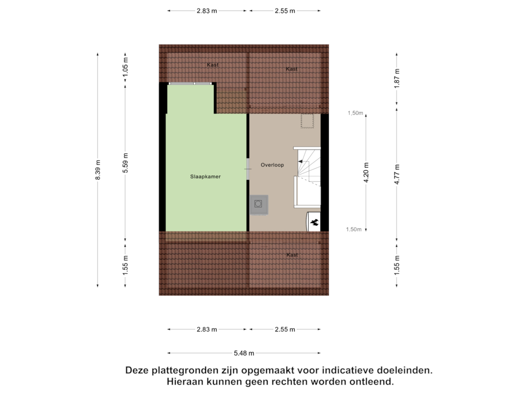 Bekijk plattegrond van Tweede Verdieping van Witwerkerstraat 9