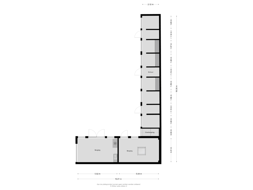 View floorplan of Berging of Kardinaal van Rossumstraat 70