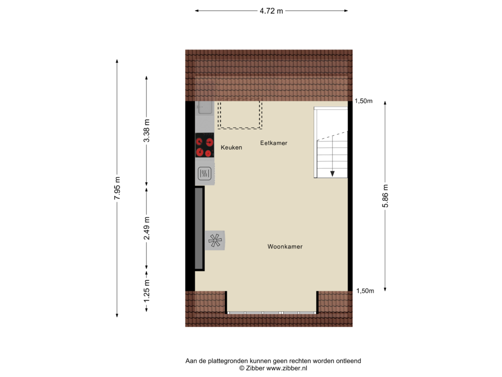 Bekijk plattegrond van Tweede Verdieping van Prinsenstraat 29