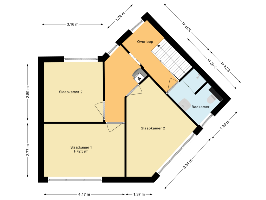 Bekijk plattegrond van Eerste verdieping van Galjoen 30 33