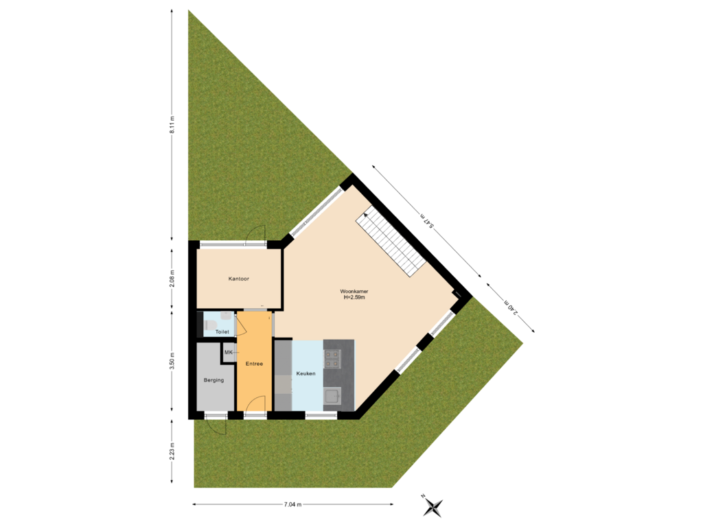 Bekijk plattegrond van Begane Grond Met Tuin van Galjoen 30 33