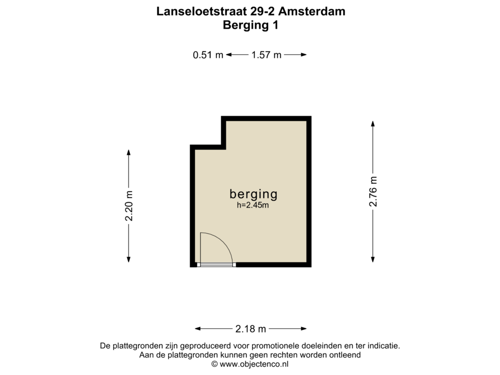 Bekijk plattegrond van BERGING 1 van Lanseloetstraat 29-2